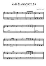 Téléchargez l'arrangement pour piano de la partition de comptine-ah-les-crocodiles en PDF